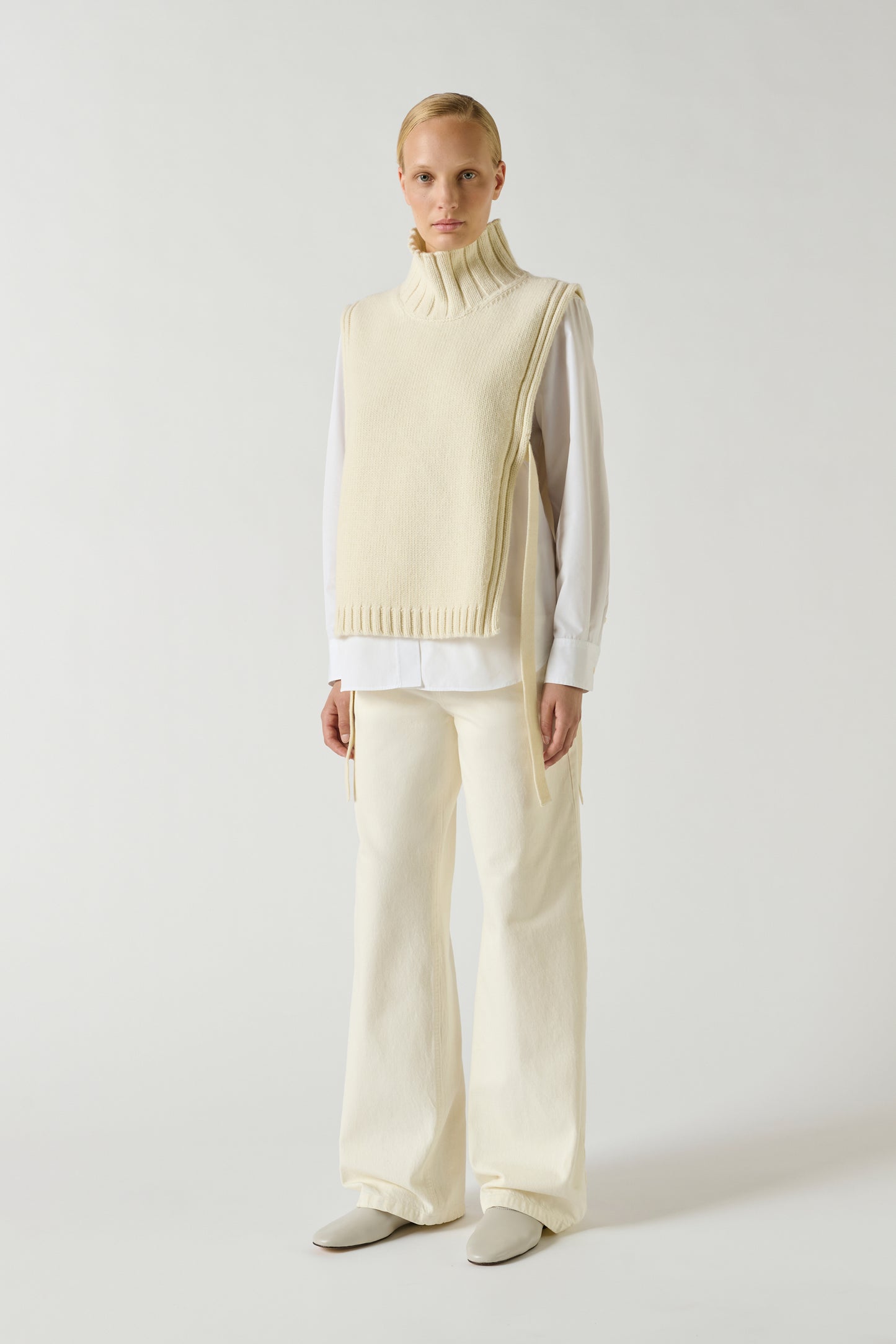 Pull Or - Ecru - Laine - Femme