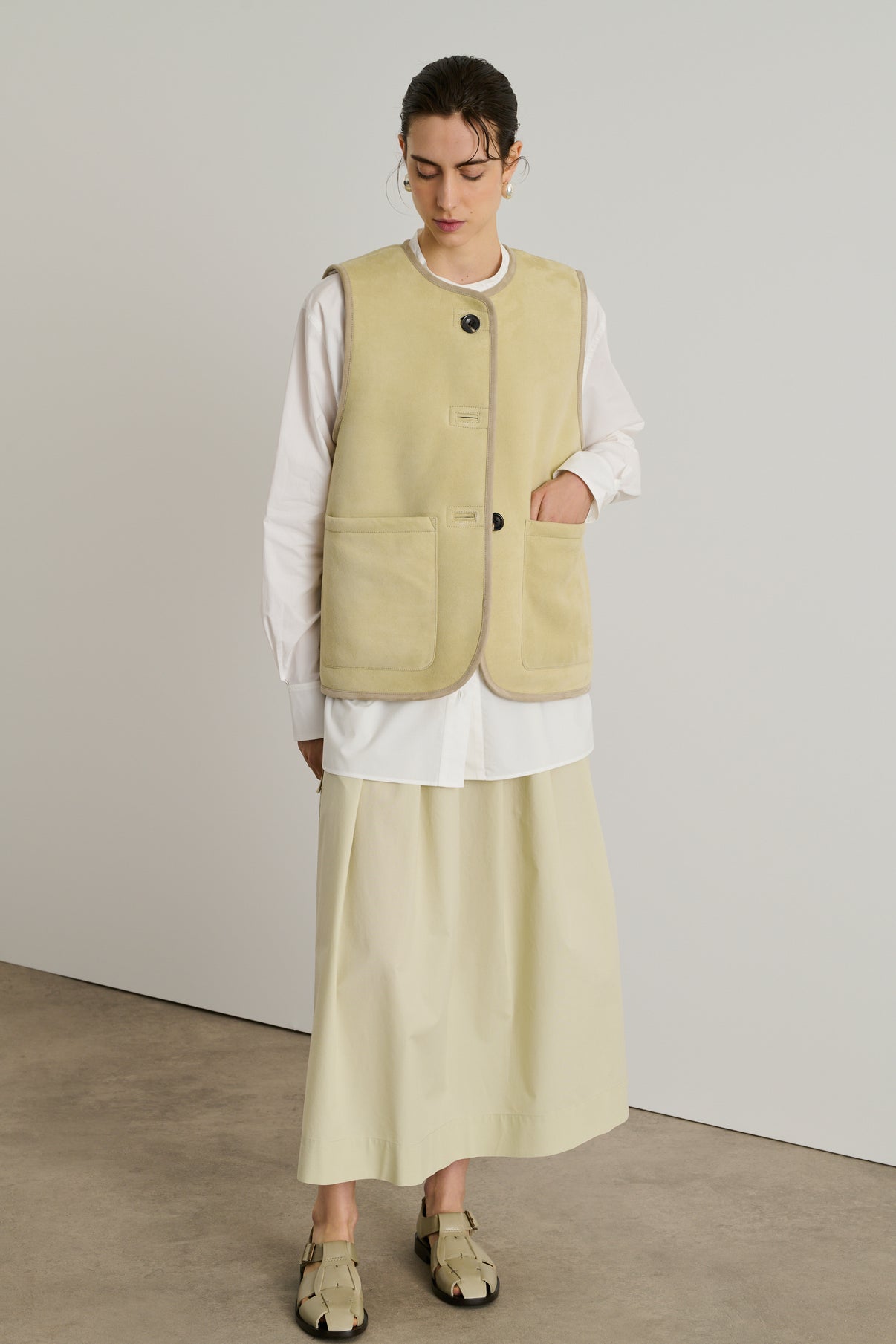 Blouson Duomo - Craie - Cuir - Femme vue 1