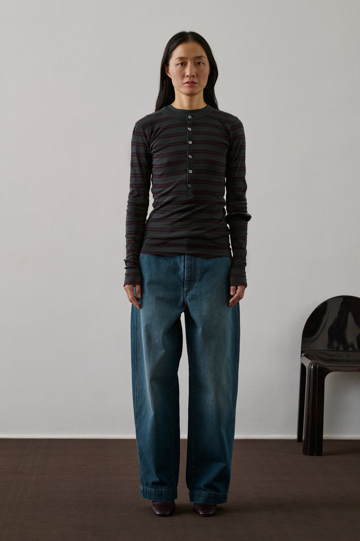 Tee-Shirt Gaelle - Aubergine/Anthracite - Coton - Femme vue 1