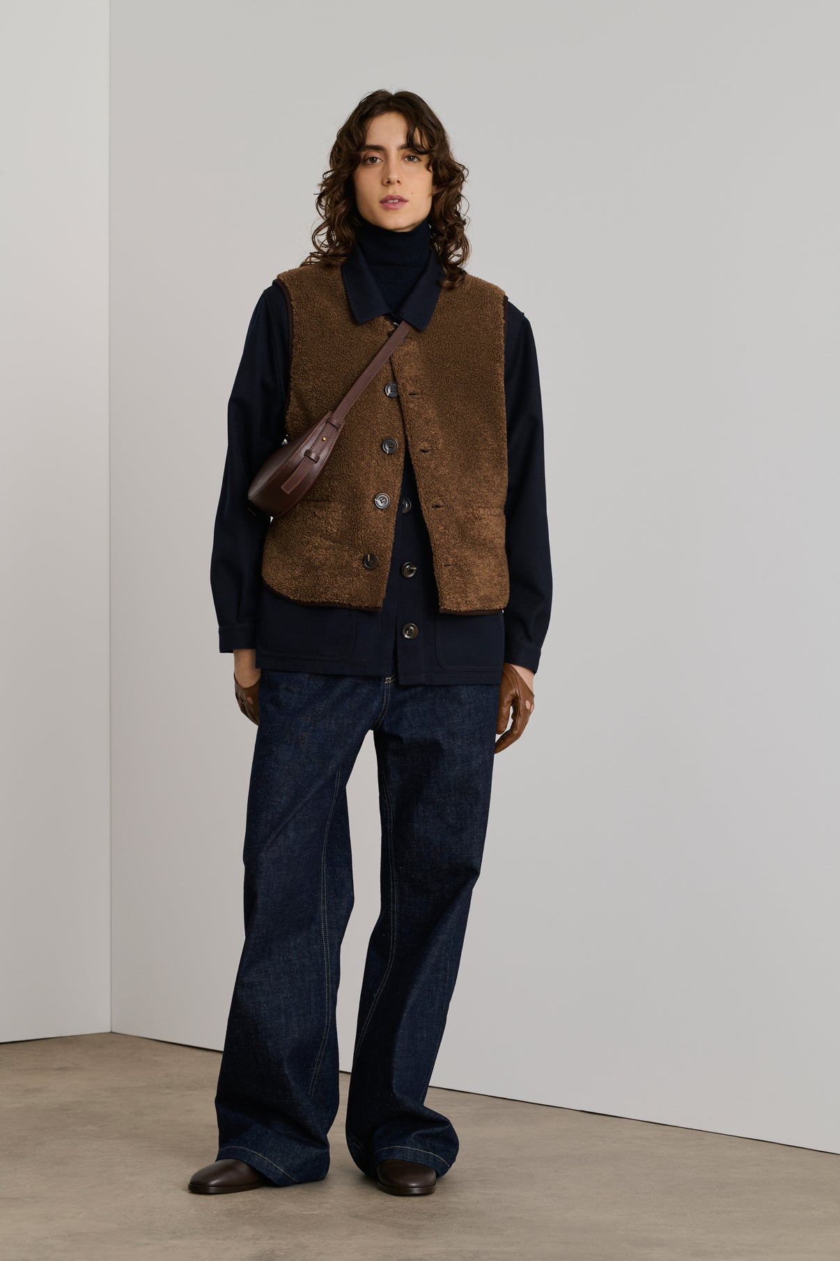 Gilet sans manches Fusil - Marron - Femme vue 1