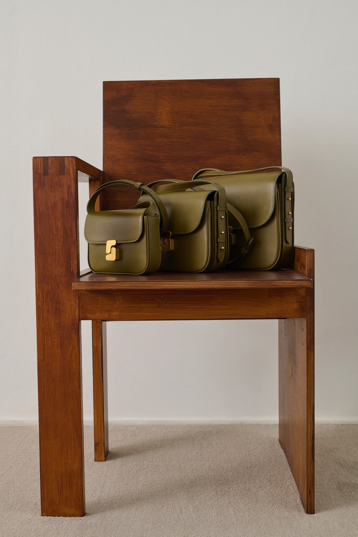 Sac Bellissima Mini - Kaki Doré - Cuir - Femme vue 6